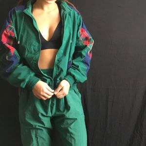 Two piece vintage windbreaker set